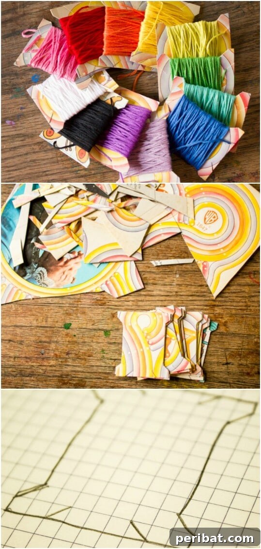 45 Clever Ways to Upcycle Cereal Boxes 7 Cereal Box Embroidery Floss Spools