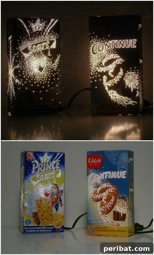 45 Clever Ways to Upcycle Cereal Boxes 9 DIY Cereal Box Nightlight