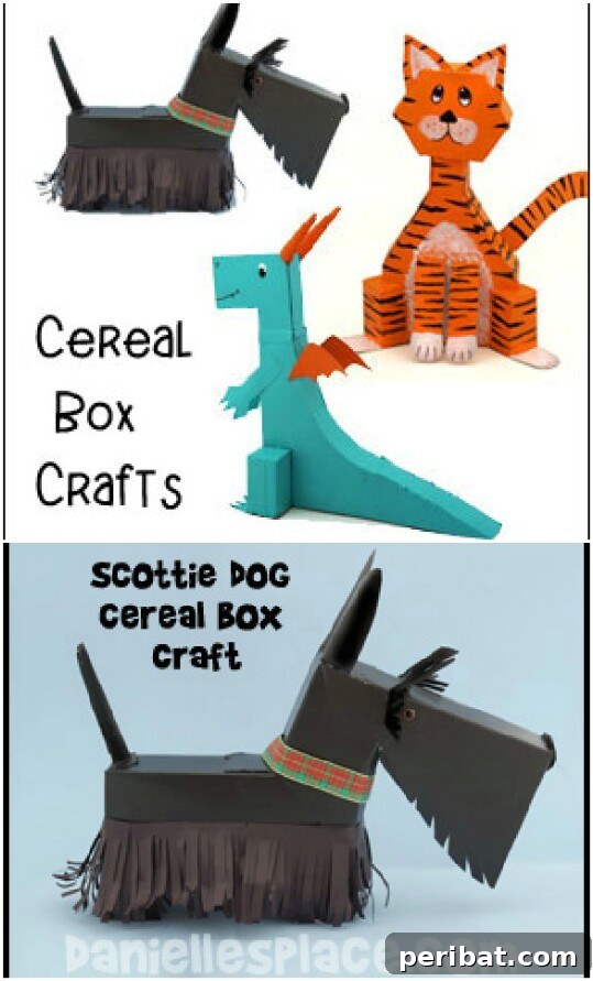 45 Clever Ways to Upcycle Cereal Boxes 10 Cereal Box Scottish Terrier Craft
