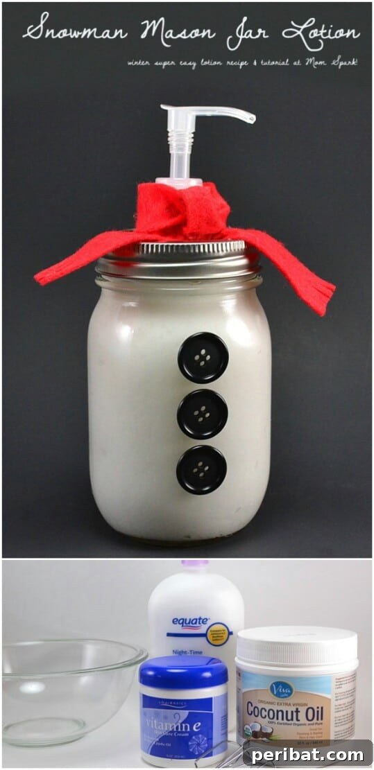 Snowman Mason Jar Lotion