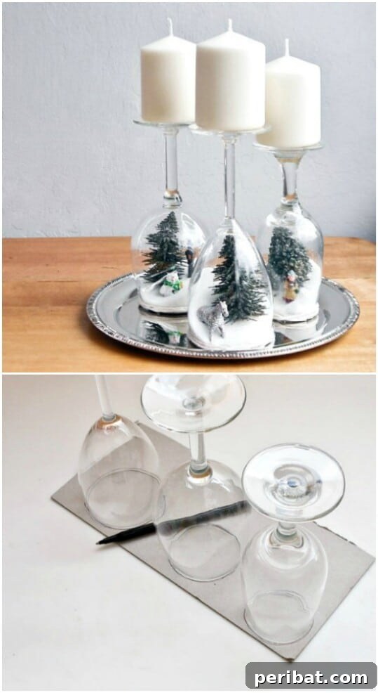Wine Glass Holiday Diorama