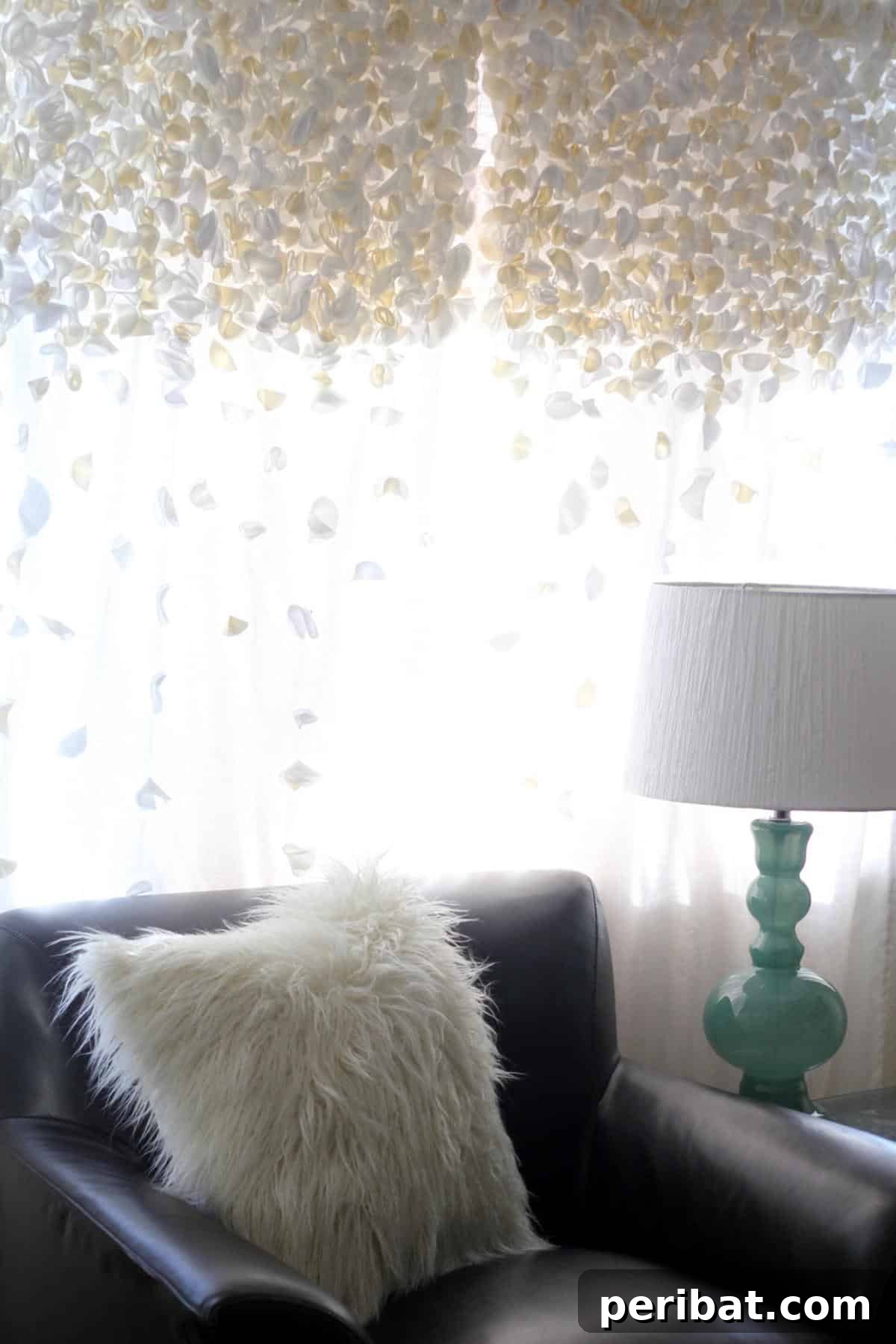 32 Clever Anthropologie Style DIY Projects 15 Anthropologie knock-off flutter curtains, with layers of delicate fabric creating a voluminous look.