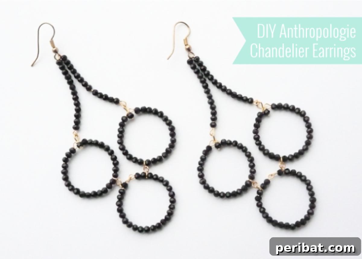 32 Clever Anthropologie Style DIY Projects 16 DIY 300$ Anthropologie Chandelier Earrings, showcasing intricate beadwork and sparkle.