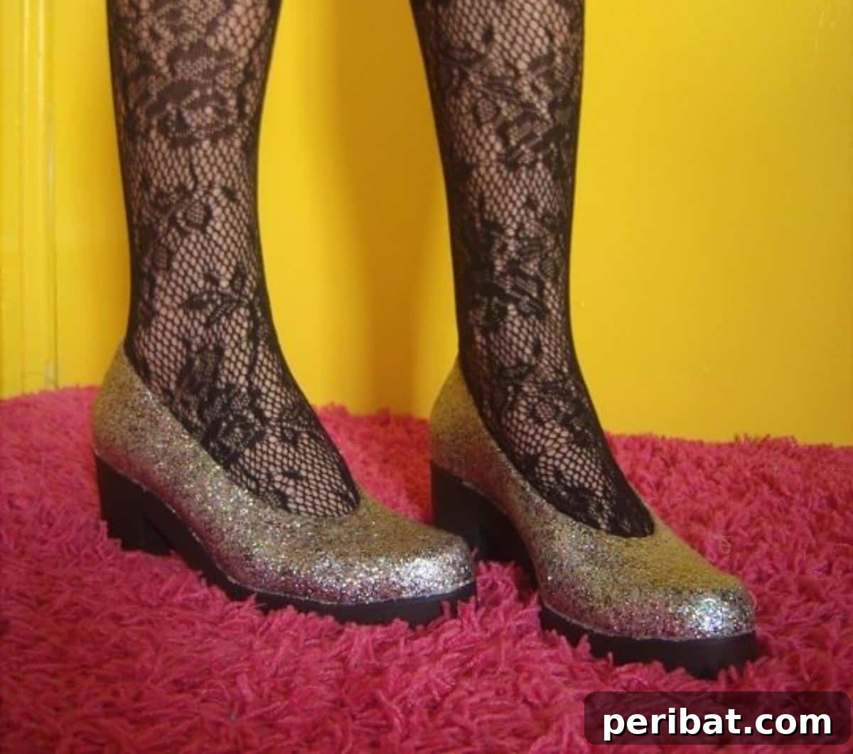 32 Clever Anthropologie Style DIY Projects 20 Anthro Inspired Glitter Shoes, sparkling and glamorous footwear.