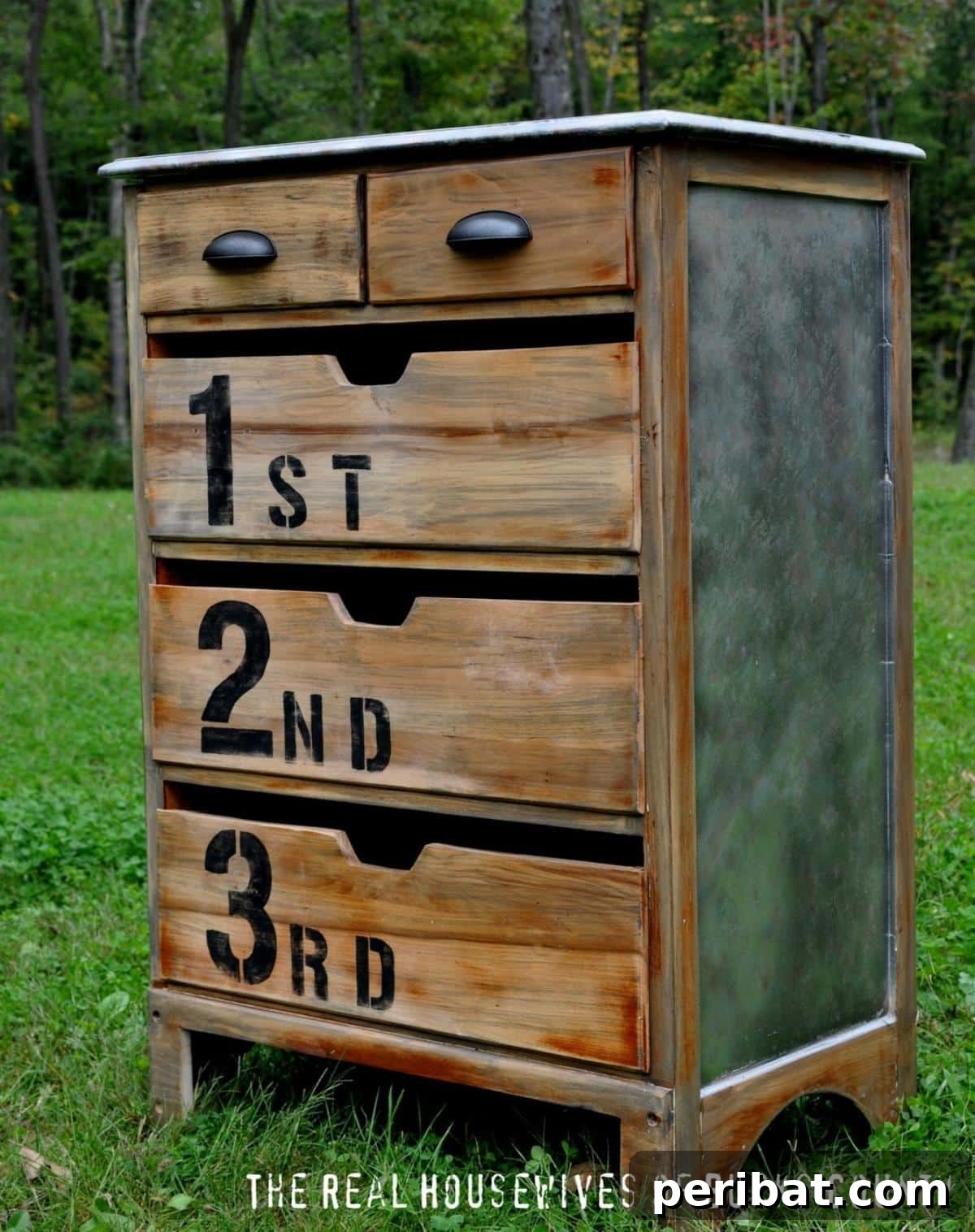 32 Clever Anthropologie Style DIY Projects 4 Anthro Ordinal Dresser Knock Off Style featuring decorative knobs and a distressed finish.