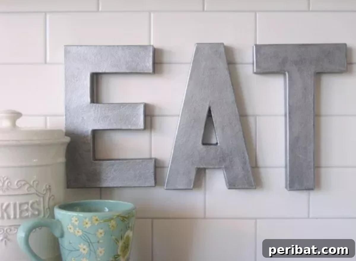 32 Clever Anthropologie Style DIY Projects 10 Anthro-style diy zinc inspired letters for wall decor.