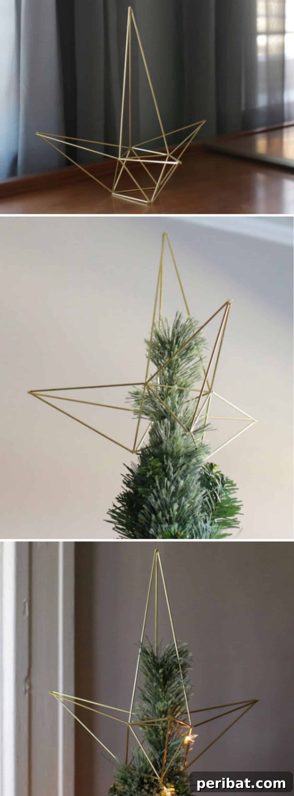 Crown Your Christmas Tree with 15 Festive DIY Topper Designs 12 DIY Geometric Star Tree Topper