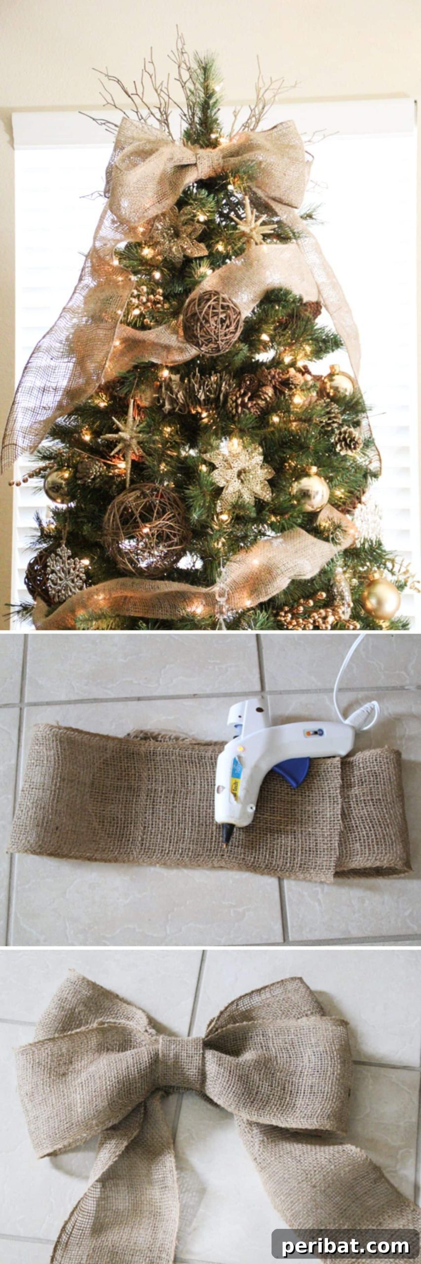 Crown Your Christmas Tree with 15 Festive DIY Topper Designs 13 DIY Easy Burlap Tree Topper