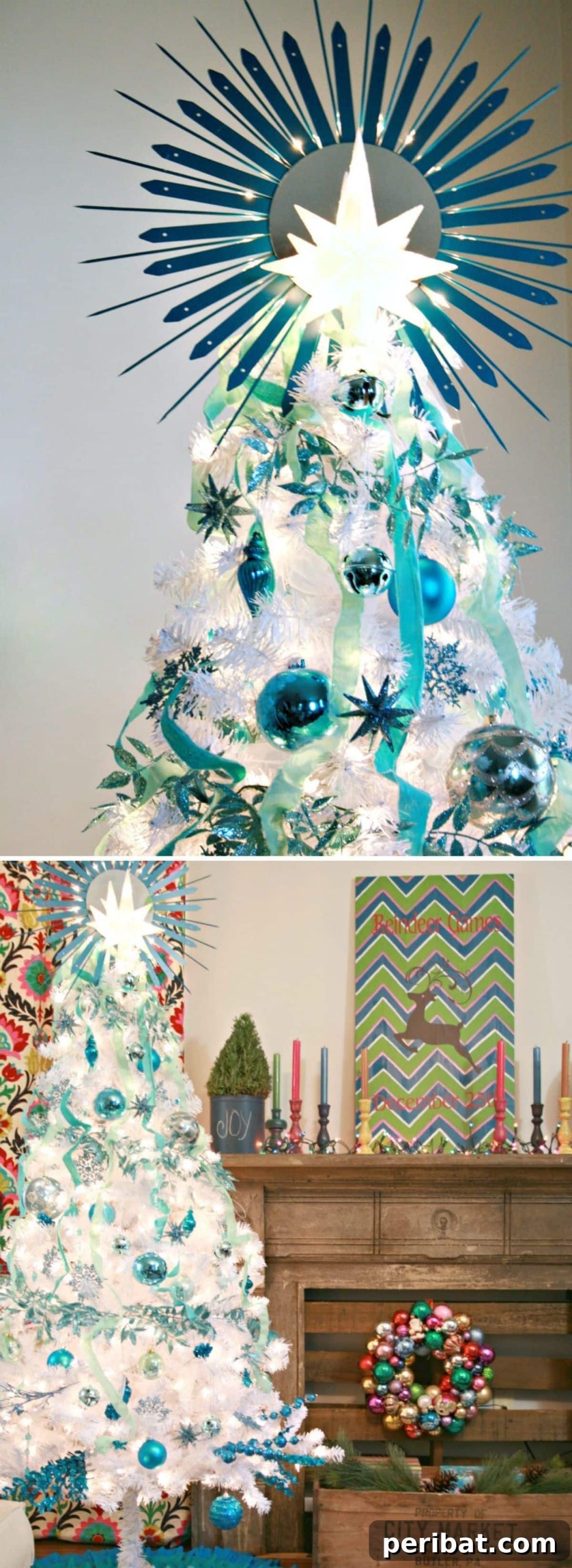 Crown Your Christmas Tree with 15 Festive DIY Topper Designs 16 DIY Lighted Starburst Mirror Tree Topper