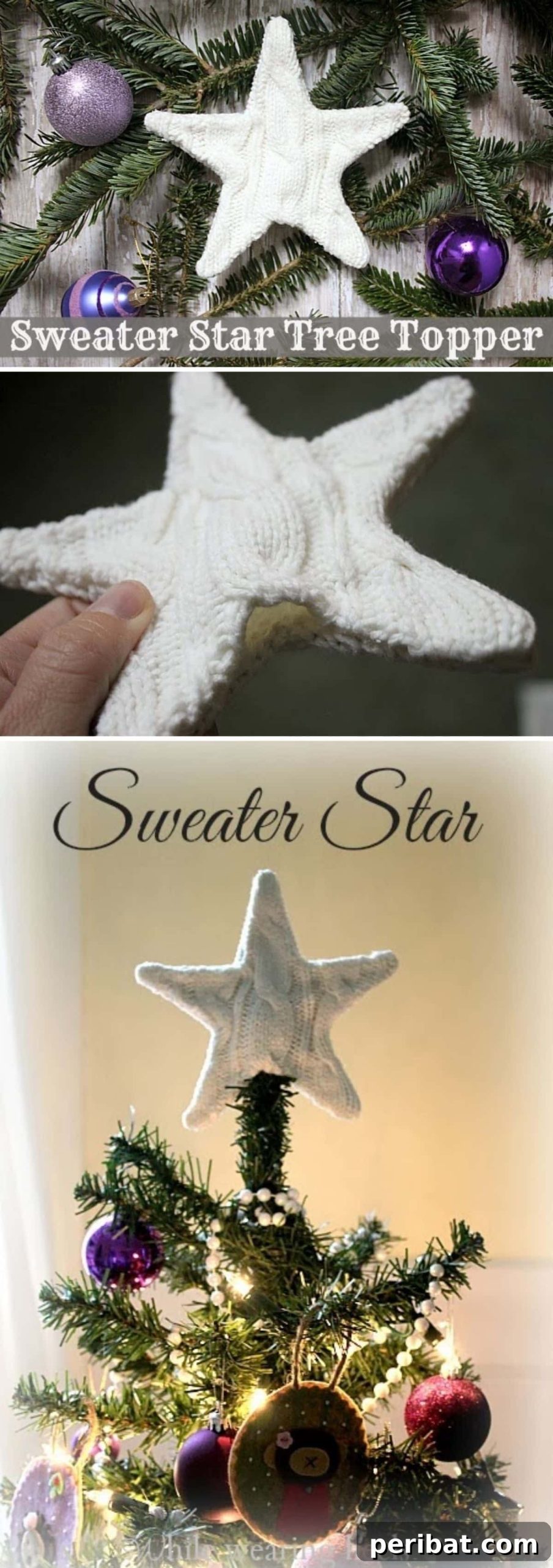 Crown Your Christmas Tree with 15 Festive DIY Topper Designs 5 DIY Sweater Star Christmas Tree Topper