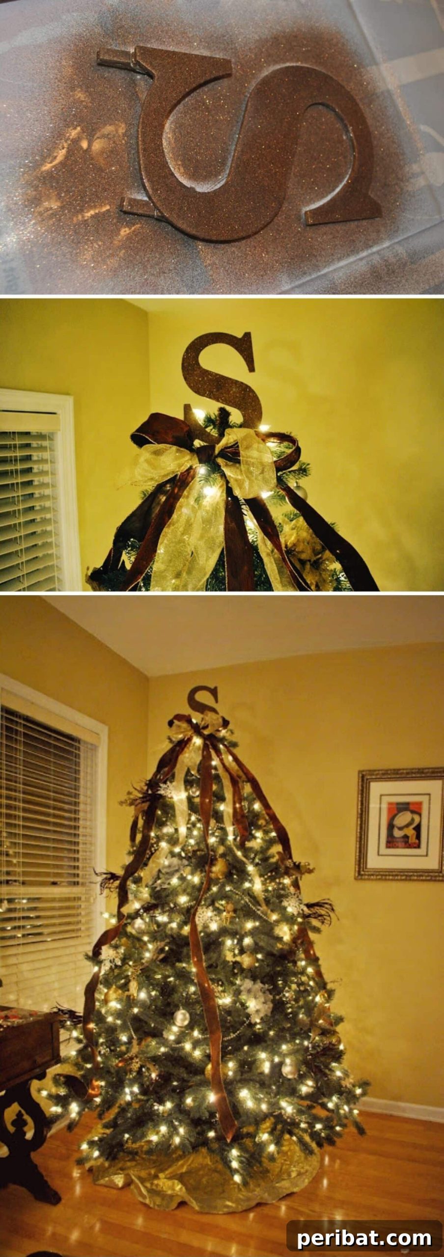 Crown Your Christmas Tree with 15 Festive DIY Topper Designs 6 DIY Monogram Tree Topper