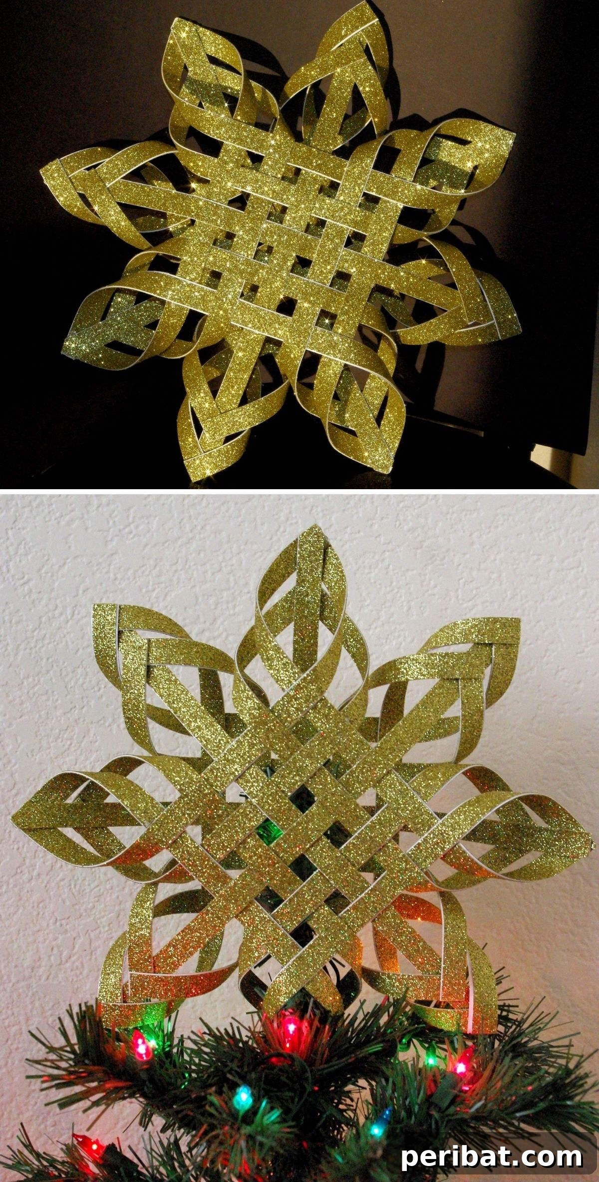 Crown Your Christmas Tree with 15 Festive DIY Topper Designs 9 DIY Woven Paper Star Christmas Tree Topper