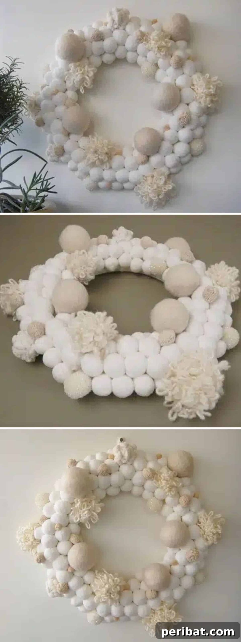 DIY Holiday Door Decorating Ideas for a Joyful Welcome 18 Craft an elegant DIY Anthropologie Style Snowball Wreath using felt, wool, and Styrofoam balls, achieving a luxurious look at a fraction of the cost