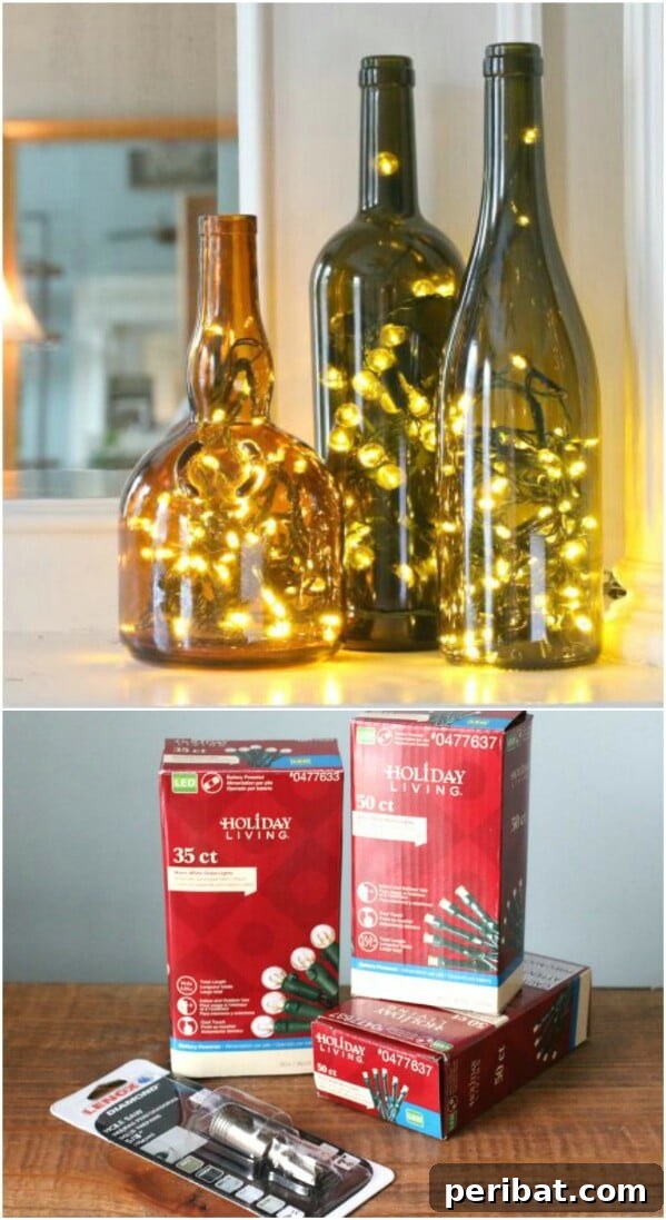 Christmas Wine Bottle Lamps