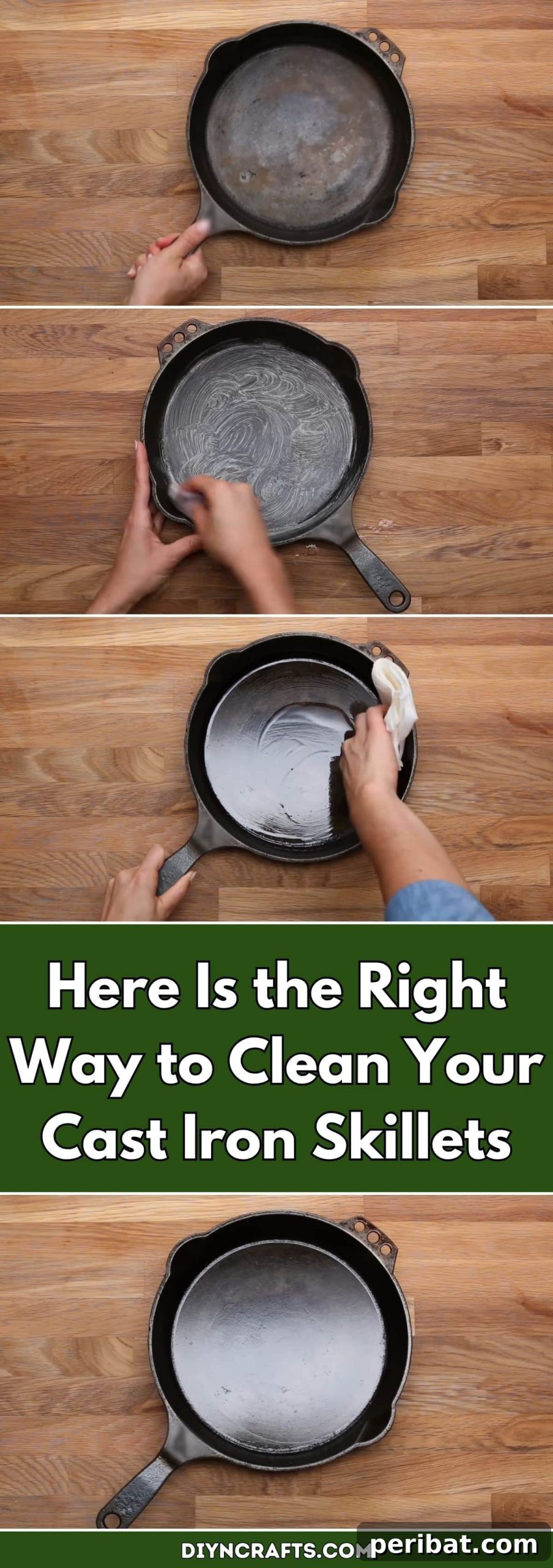 Here Is the Right Way to Clean Your Cast Iron Skillets pinterest image
