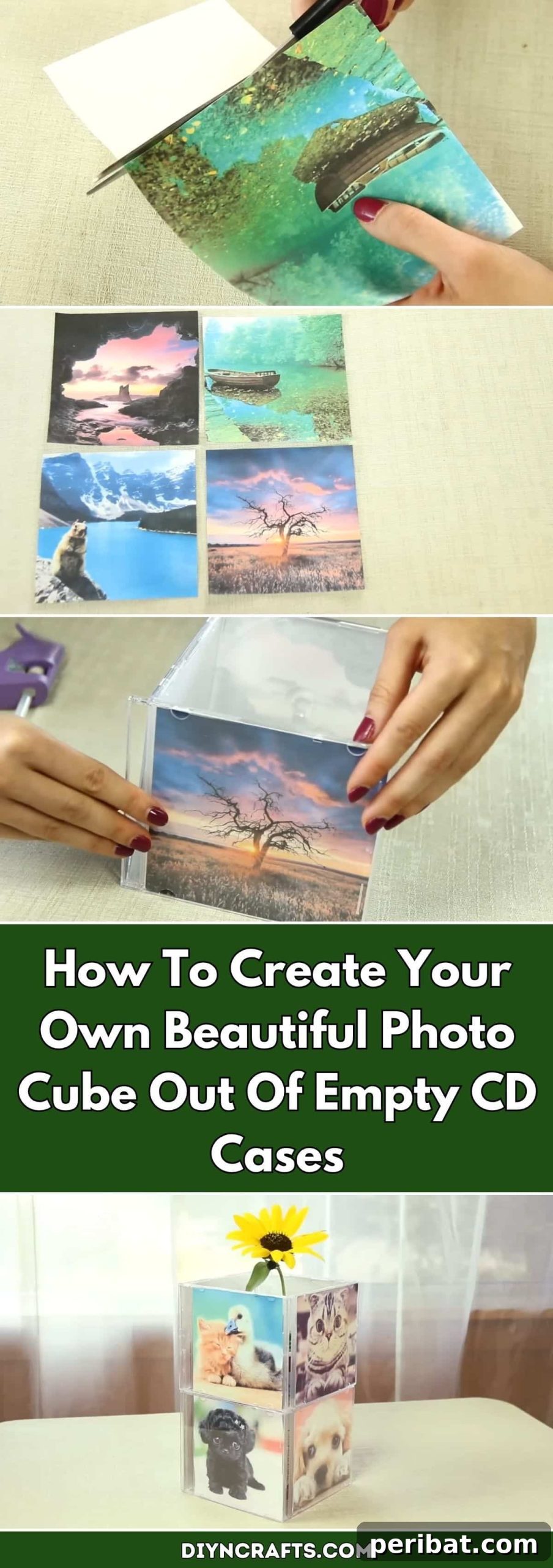 Kendin Yap: Boş CD Kutularından Şık Fotoğraf Küpü 2 How To Create Your Own Beautiful Photo Cube Out Of Empty CD Cases pinterest image