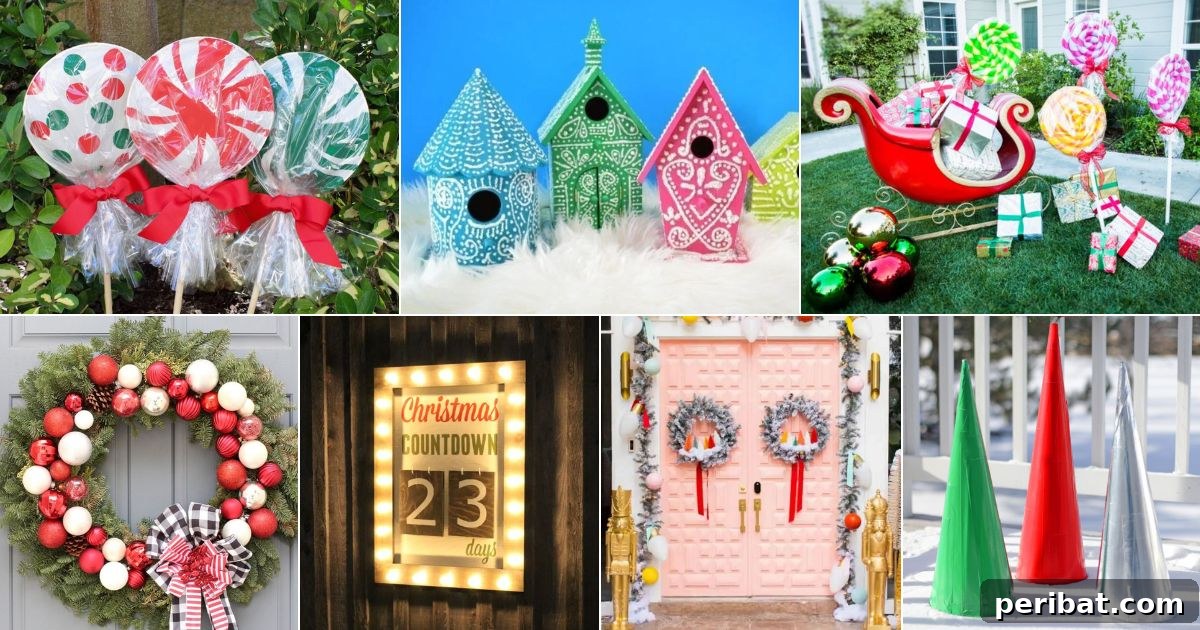 51 Stunning DIY Outdoor Christmas Decorations facebook image.