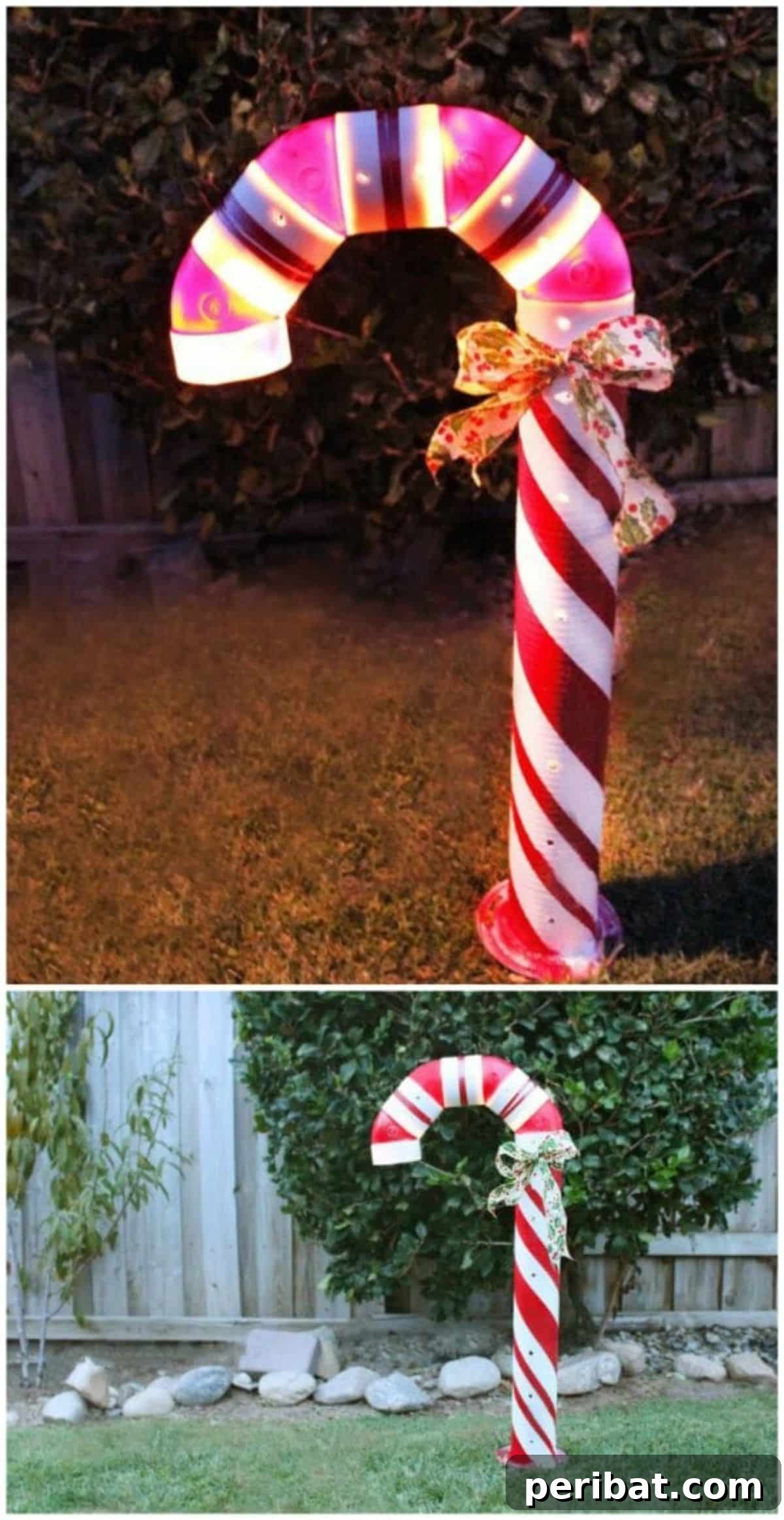 DIY Lighted Candy Canes