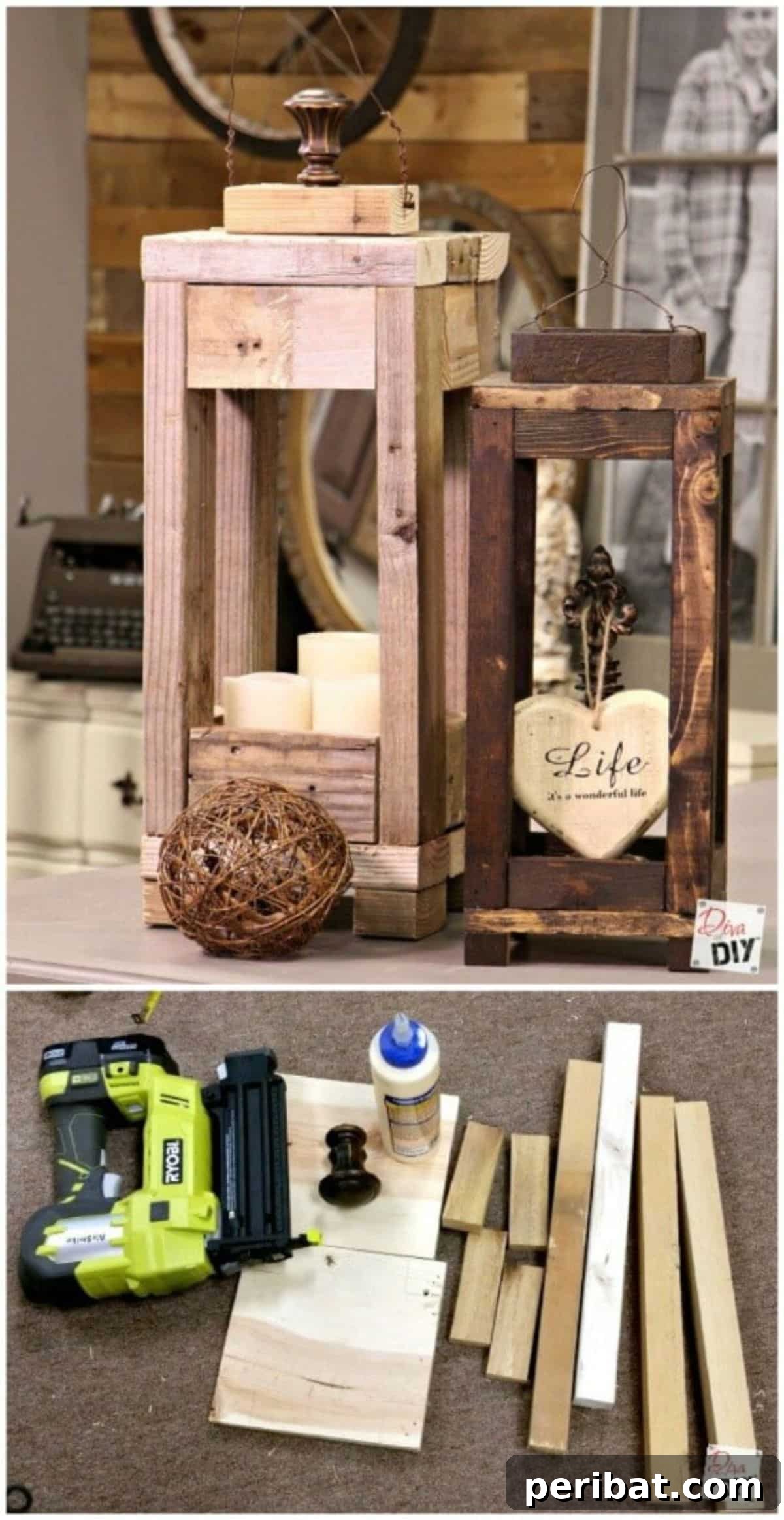 DIY Wood Lanterns