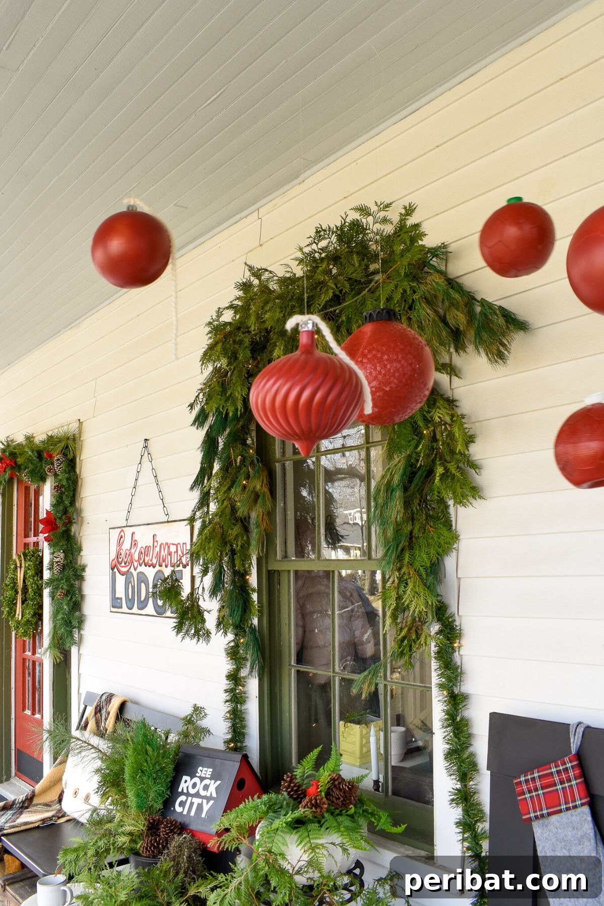 Christmas Porch Decorations: Oversized Ornament DIY (From Trash!)