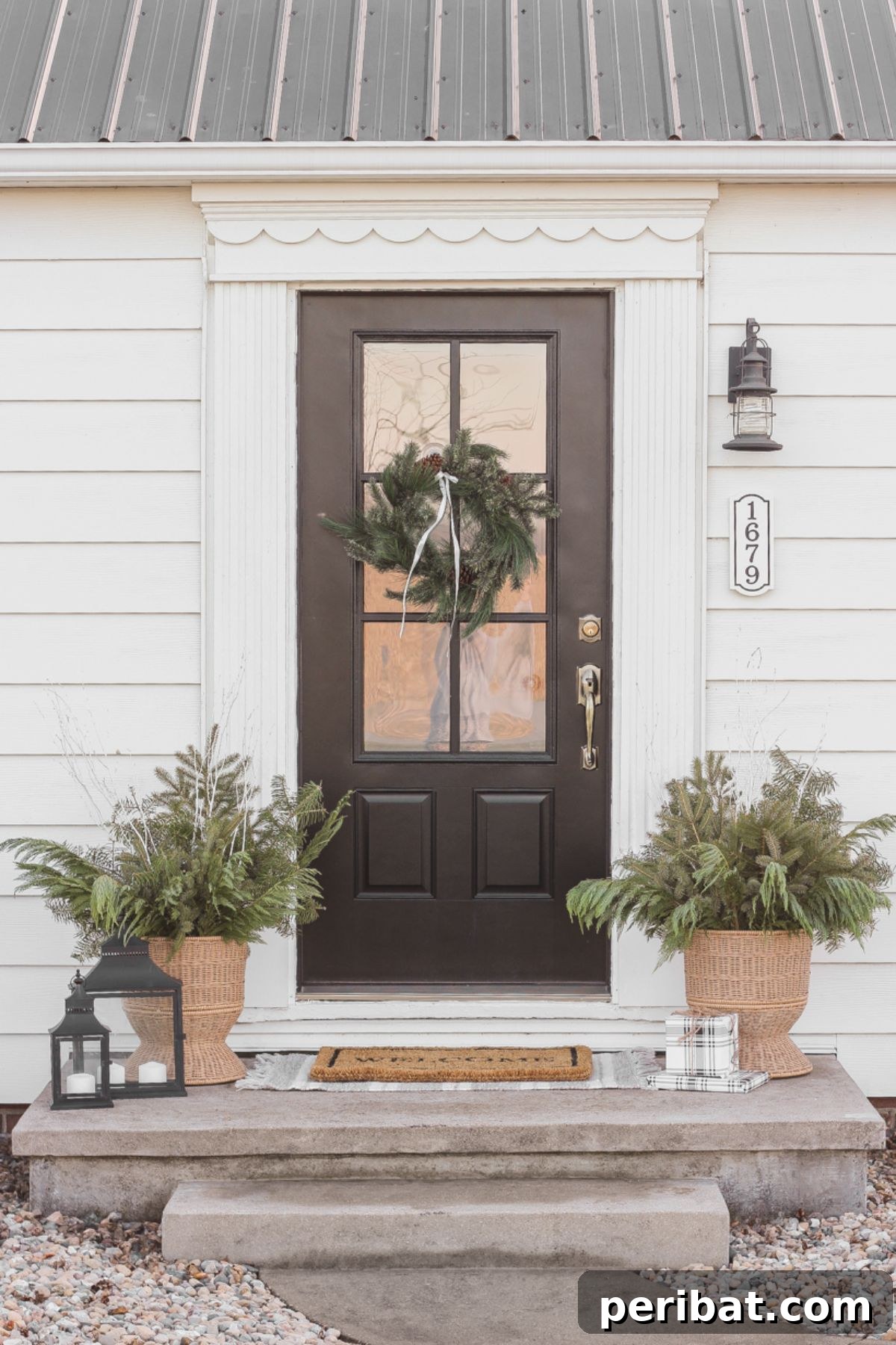 Christmas Front Porch & A Winter Planter Tutorial