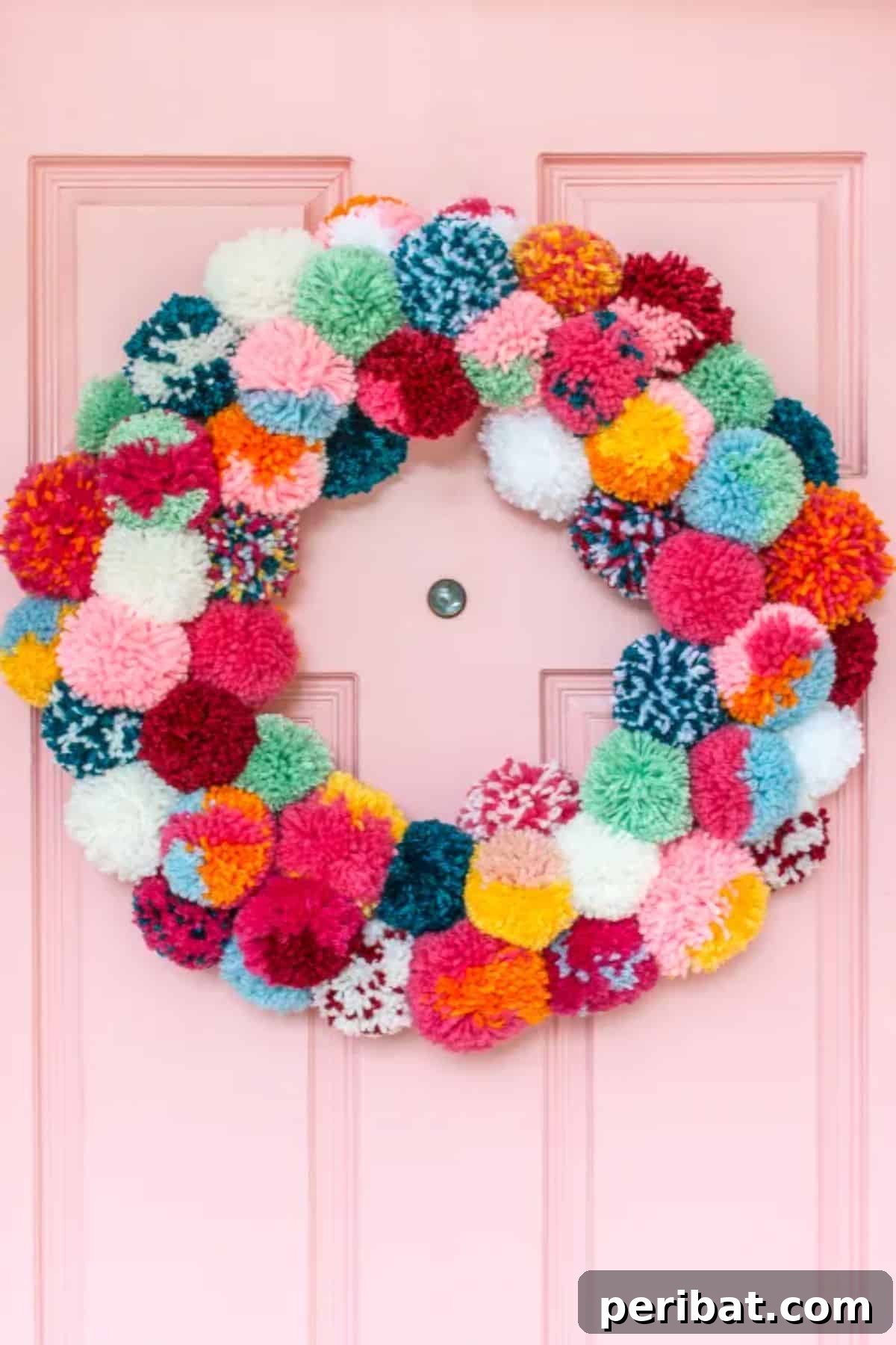 DIY Pom-Pom Holiday Wreath