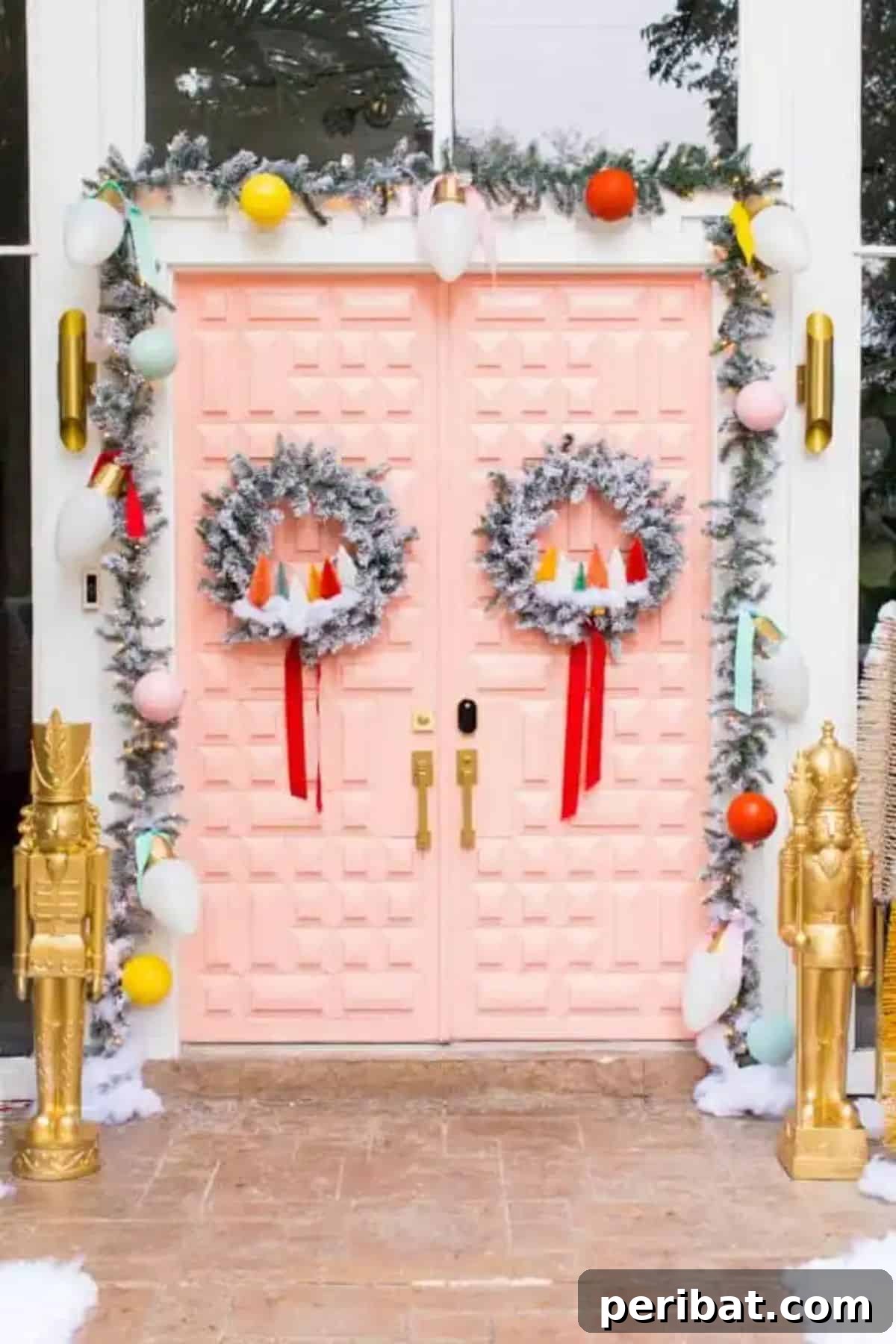 Colorful Front Door Christmas Decor
