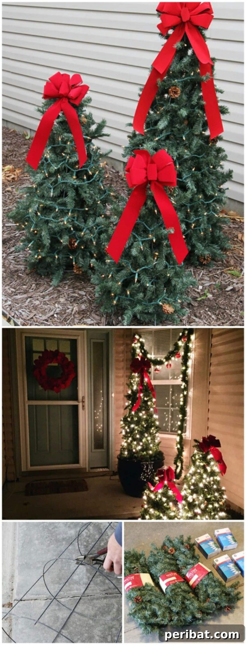 Tiered Tomato Cage Christmas Trees