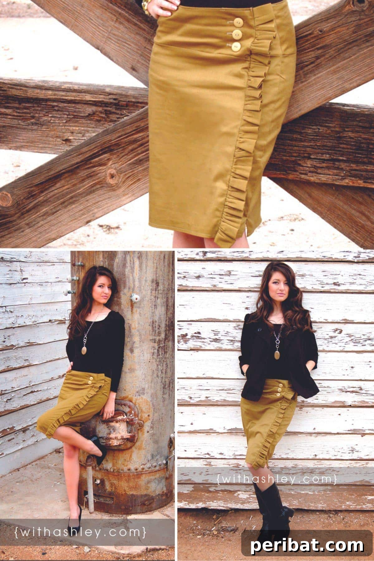 Craft 15 Chic Summer Skirts: Free DIY Patterns and Tutorials 11 The Alligator Skirt collage, showcasing a skirt with a distinct, possibly textured or layered design reminiscent of alligator scales, offering a unique and edgy style.