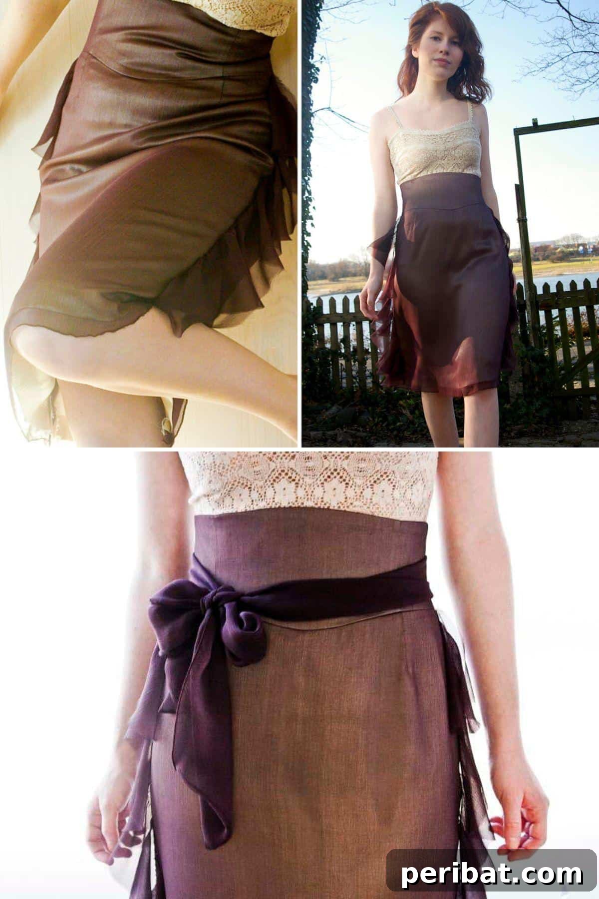 Craft 15 Chic Summer Skirts: Free DIY Patterns and Tutorials 6 DIY Favourite Frills Skirt collage, featuring a charming skirt with multiple ruffles or frills, creating a voluminous and feminine look.