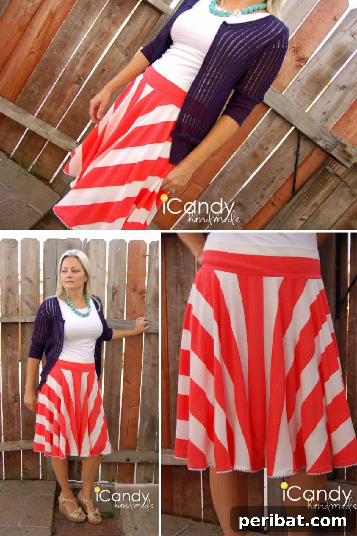 Craft 15 Chic Summer Skirts: Free DIY Patterns and Tutorials 9 Ice Cream Social Skirt collage, showing a vibrant and cheerful skirt, perfect for summer gatherings and a lighthearted, sweet aesthetic.