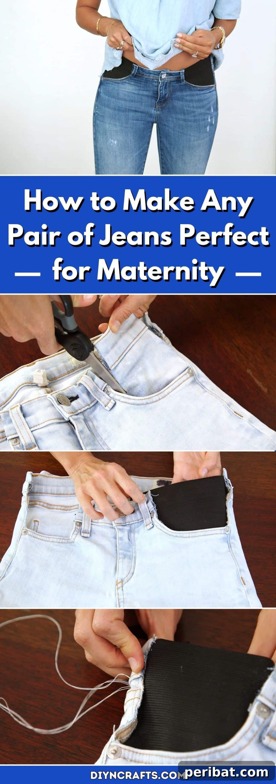 Effortlessly Convert Your Favorite Jeans into Maternity Wear 2 DIY Maternity Jeans Hack: Transform Your Favorite Denim for Ultimate Comfort During Pregnancy