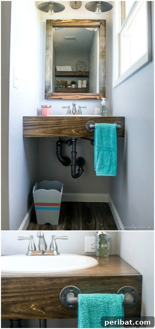 Sleek DIY Floating Wood Bathroom Vanity with Ample Storage