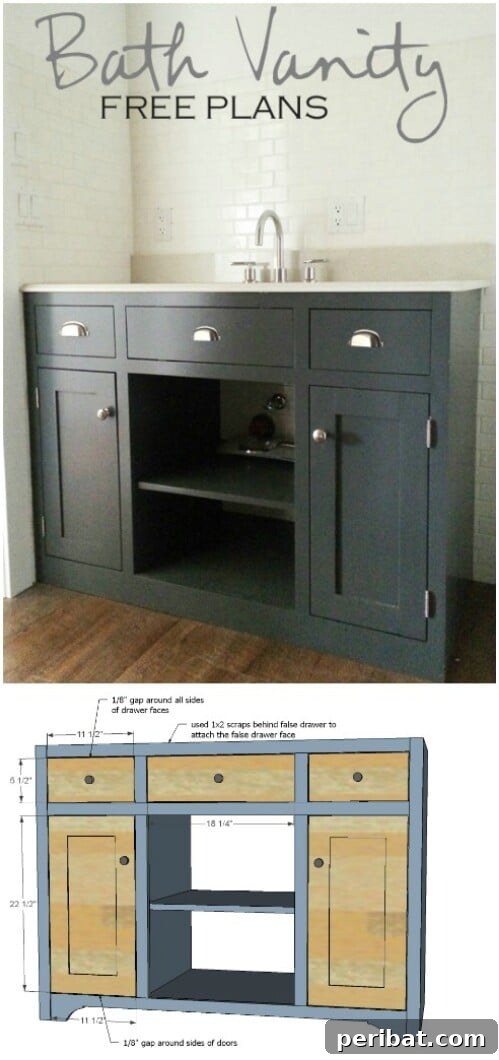 DIY Simple Gray Bath Vanity for a Traditional Look