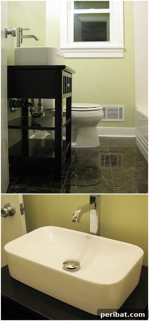DIY Side Table Vanity for Small Bathrooms
