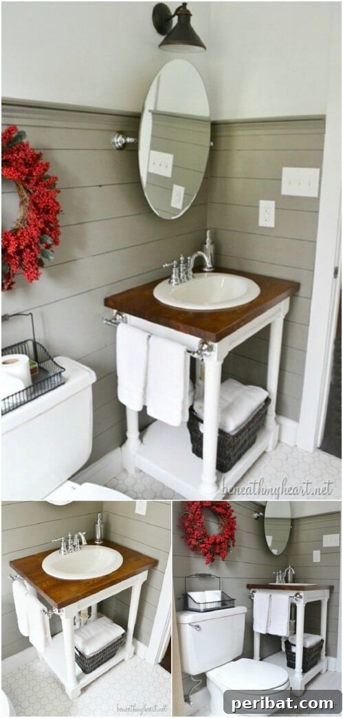 DIY Butcher Block Vanity for a Farmhouse Bathroom