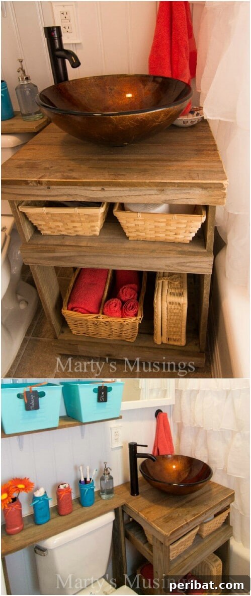 Unique Fence Board Vanity for Small Bathrooms