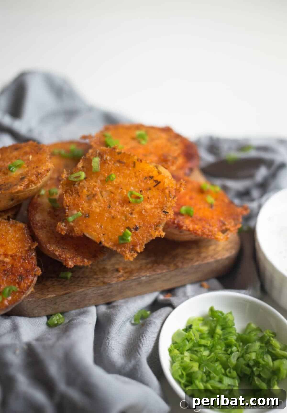 Finished potato halves.