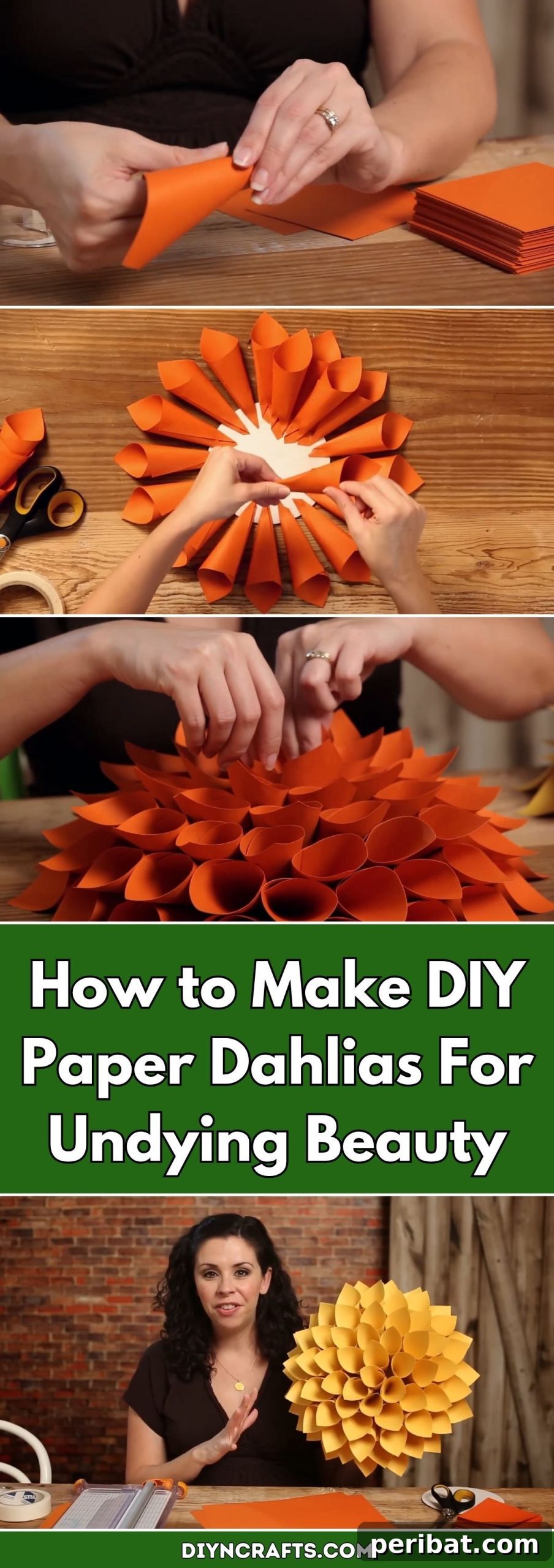 How to Make DIY Paper Dahlias For Undying Beauty pinterest image