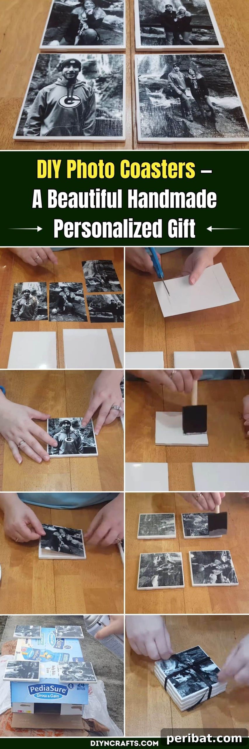 DIY Photo Coasters 2 How to Make DIY Drink Coasters Personalized With Photographs pinterest image