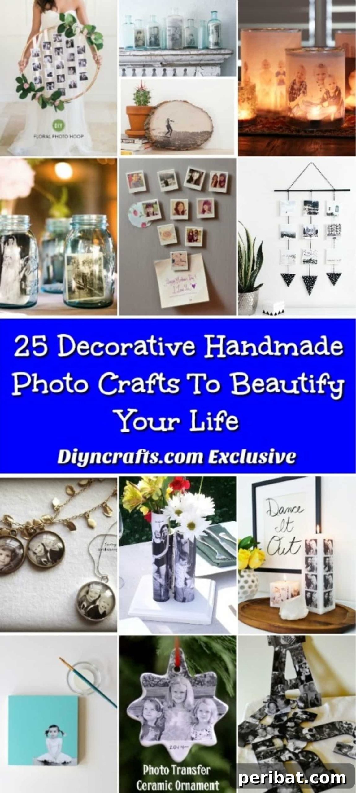 25 Inspiring Photo Crafts: Transform Memories into Decor 2 25 Decorative Handmade Photo Crafts To Beautify Your Life collage.