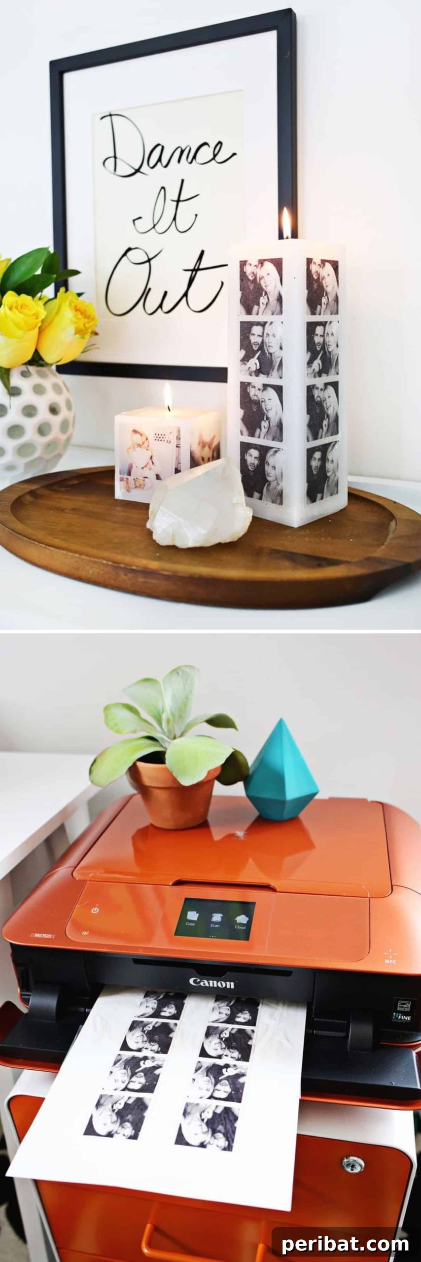 25 Inspiring Photo Crafts: Transform Memories into Decor 3 DIY Photo Candles