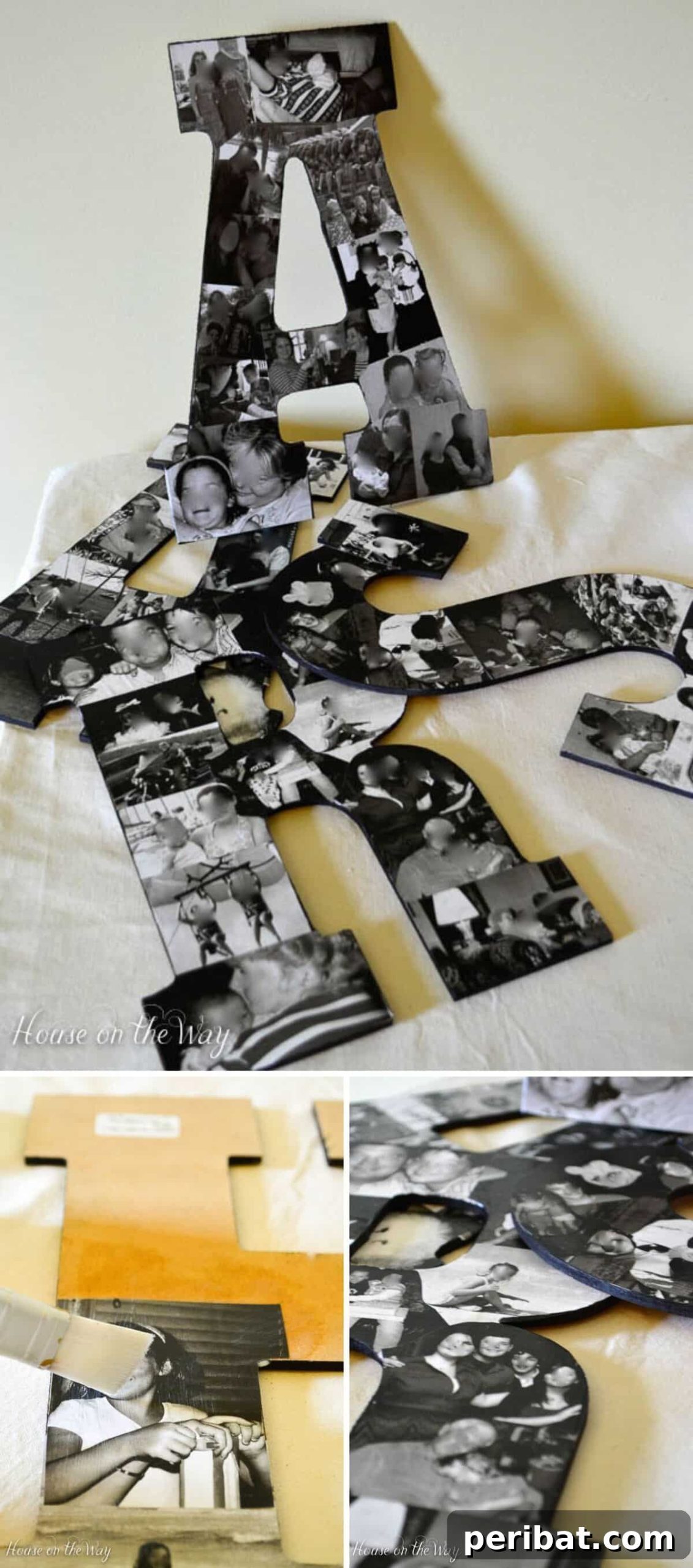 25 Inspiring Photo Crafts: Transform Memories into Decor 7 DIY Photo Collage Letters