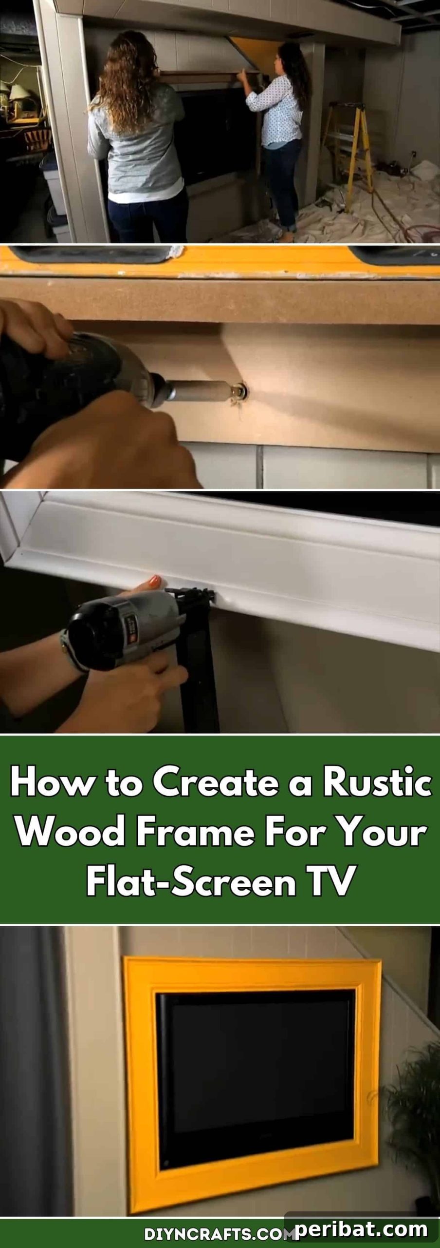 Craft Your Own Farmhouse TV Surround 2 Rustic Wood Frame for Flat-Screen TV - Transform Your Living Room Decor