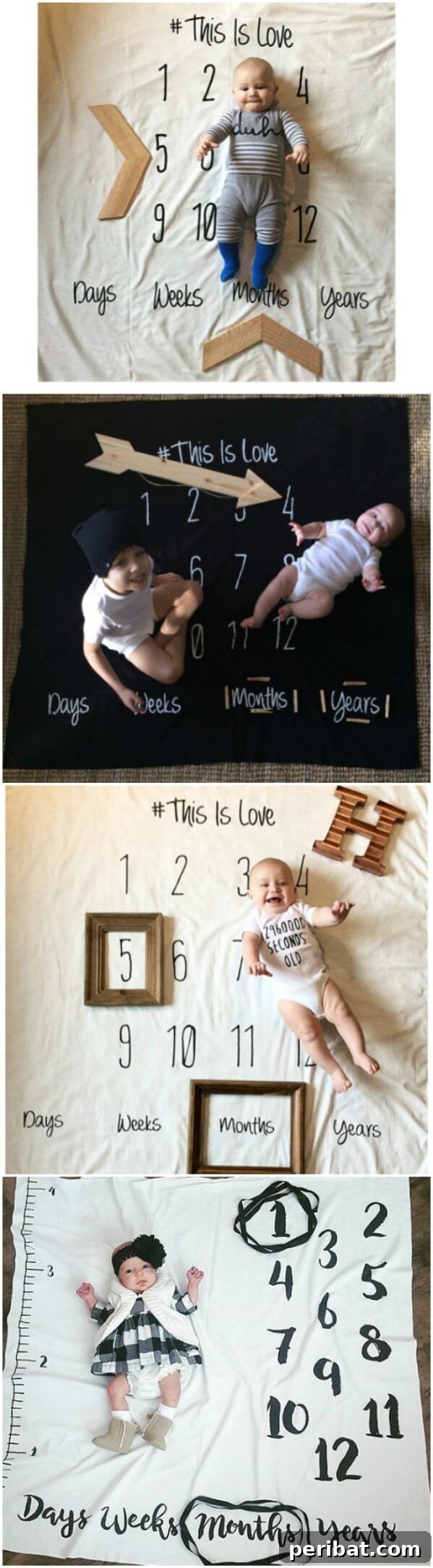 25 Heart-Melting Baby Shower Gift Ideas 11 Creative baby photography props including milestone blankets and wooden signs.