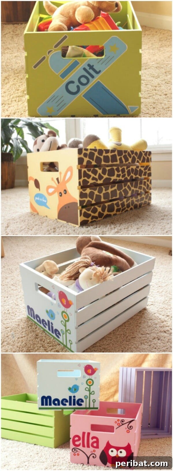 25 Heart-Melting Baby Shower Gift Ideas 20 Stack of cute customized storage boxes with baby's name or nursery themes.