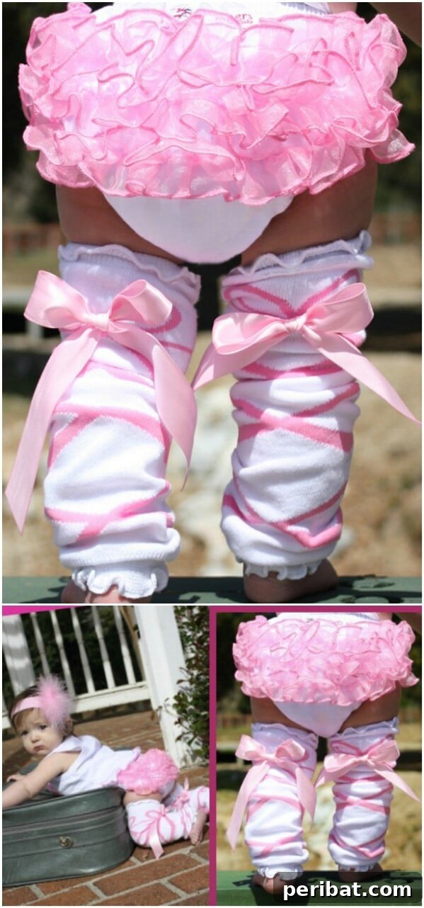 25 Heart-Melting Baby Shower Gift Ideas 3 Adorable pink ballerina bow ruffled leg warmers for baby girls.
