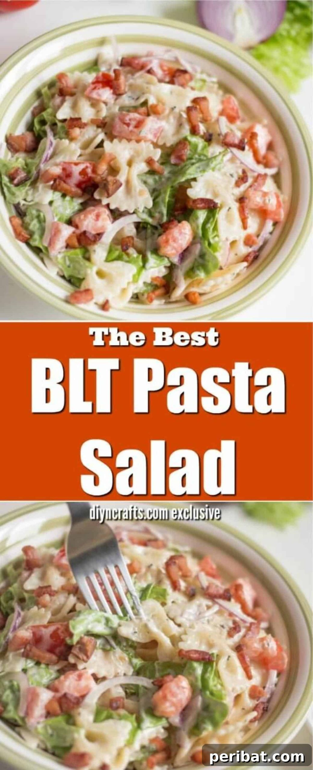 Irresistible BLT Pasta Salad: Recipe Requests Guaranteed 2 Delicious BLT Pasta Salad ready to be served, showcasing vibrant colors and fresh ingredients.