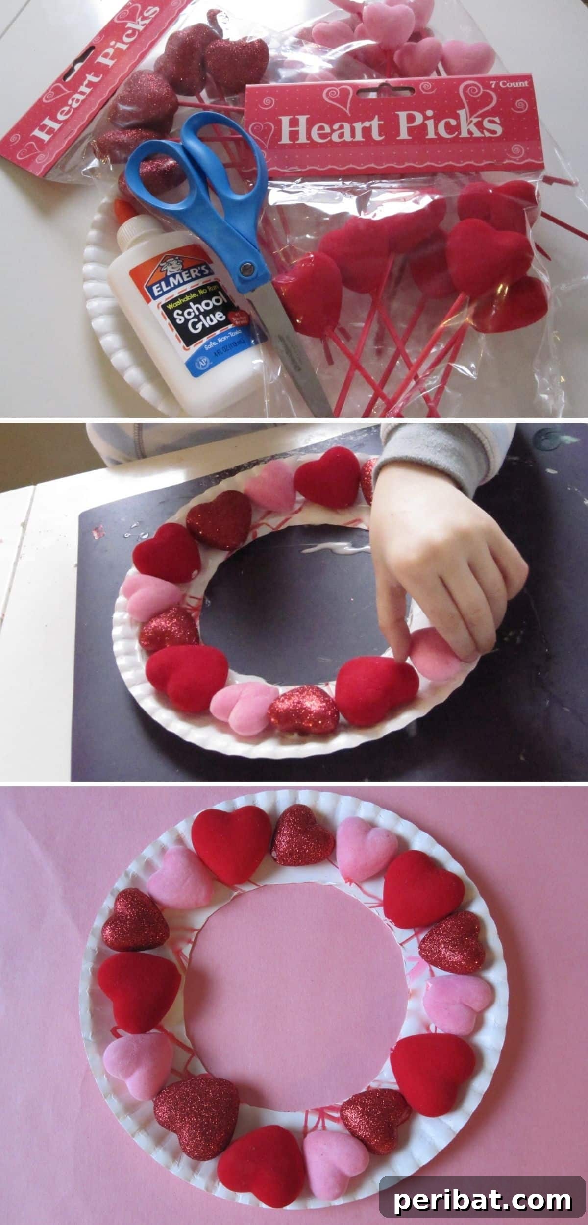 Sweet and Simple Valentine's Day Crafts for Children 14 Puffy Heart Wreath