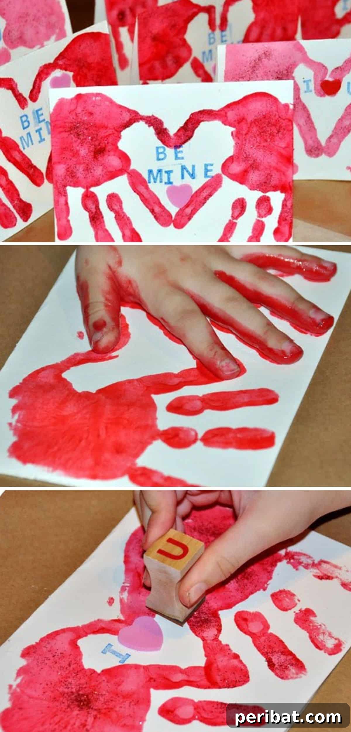 Sweet and Simple Valentine's Day Crafts for Children 19 Handprint Valentine’s Card